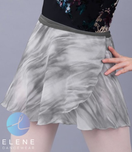 Marble short Chiffon Wrap Skirt (Gray)